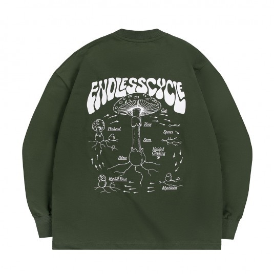 Лонгслив HAIDED ENDLESS CYCLE RLXD FIRM LS TEE dk.olive 