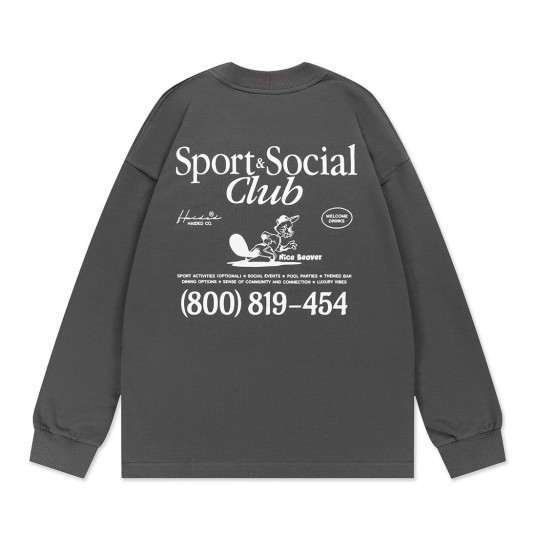 Лонгслив HAIDED NICE BEAVER RLXD FIRM LS TEE shadow.grey