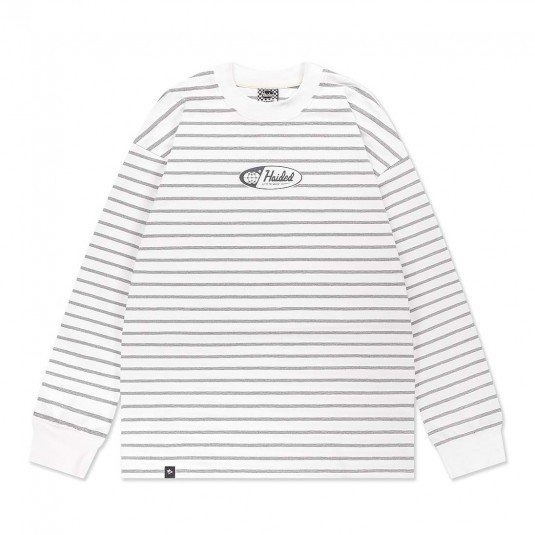 Лонгслив HAIDED OFF WORLD RLXD FIRM wht.hr.grey.strps 