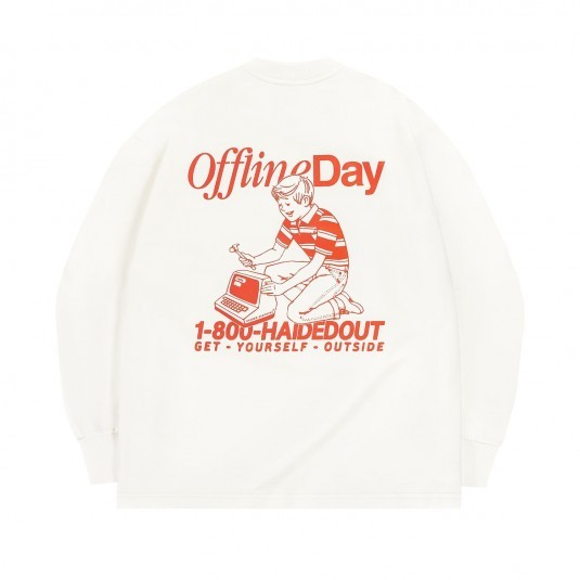 Лонгслив HAIDED OFFLINE DAY RLXD FIRM LS TEE ecru