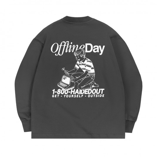 Лонгслив HAIDED OFFLINE DAY RLXD FIRM LS TEE shadow.grey