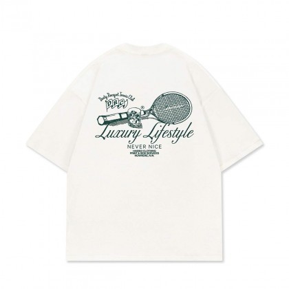 Футболка HAIDED DUSTY RACQUET RLXD HW TEE ecru