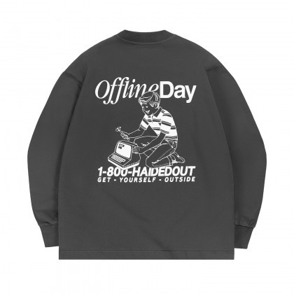 Лонгслив HAIDED OFFLINE DAY RLXD FIRM LS TEE shadow.grey